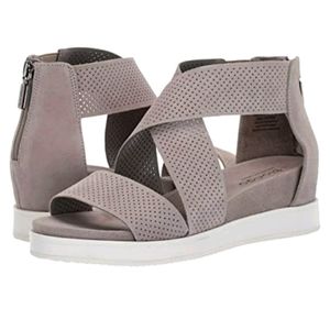 Blonde Suede Sandals